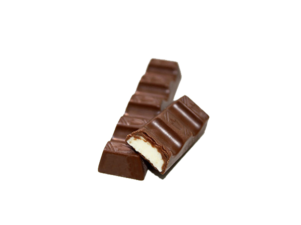 Chocolate bar filled with milk cream