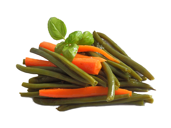 beans and carrots, cooked