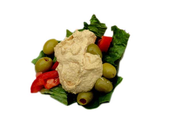 humus with olives